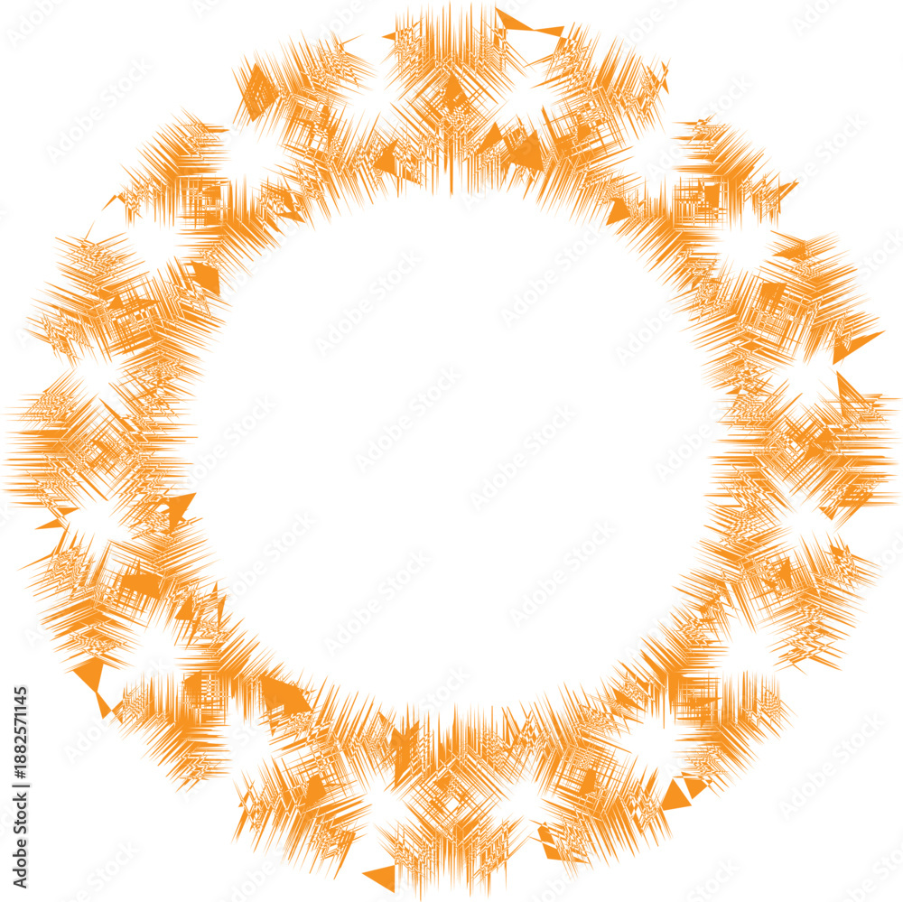 Obraz premium Orange Snowflake Vector illustration frame design