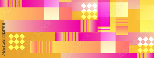 Energetic abstract background containing various shades of fuchsia and gold with rhythmic vertical and horizontal lines