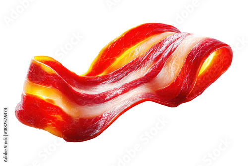 Sizzling bacon cooking process kitchen food photography bright lighting overhead view