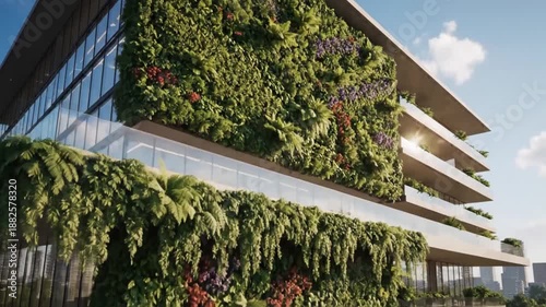 Stunning architectural marvel showcasing a vertical garden and modern design.