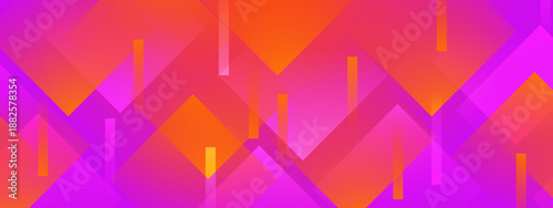 Vibrant abstract design with overlapping diamond shapes and neon vertical lines on a bright pink gradient