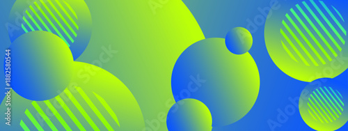 Nature inspired digital art with lime green and blue gradients using layered geometric circles