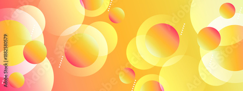 Energetic summer theme background featuring warm glowing circles and floating geometric particles
