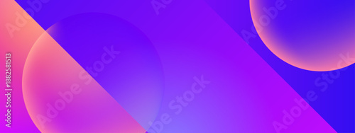 Deep purple and violet background with translucent glass spheres and sharp diagonal light rays with orange glow