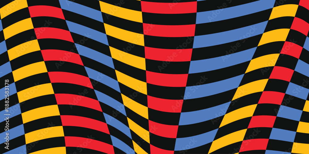 Obraz premium Background flag waves red, blue and yellow. Sports and racing
