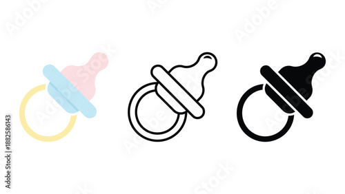 A set of colorful pacifiers for baby comfort and soothing relief