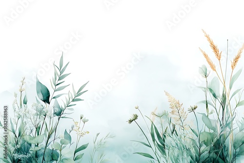 Soft Watercolor Floral Arrangement on White Background for Elegant Design Projects