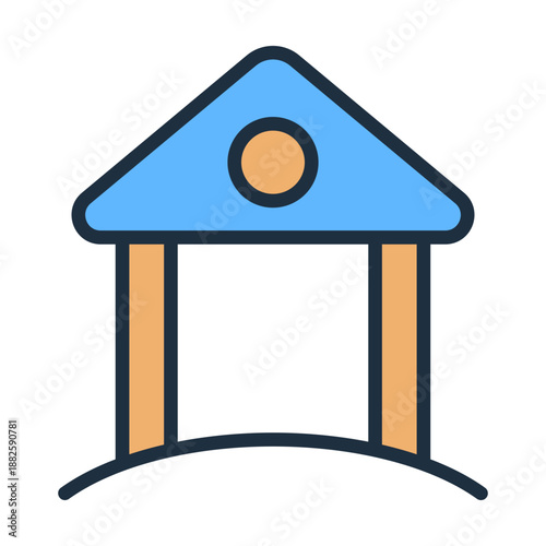 Town Hall Icon - Lineal Color