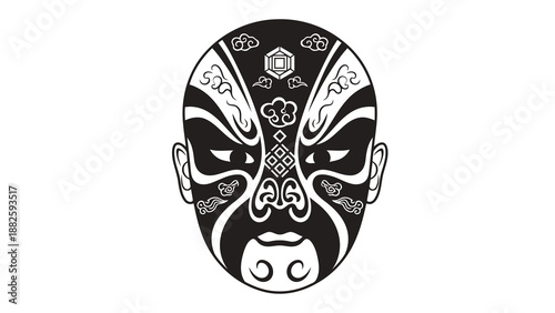 Traditional chinese opera mask illustration