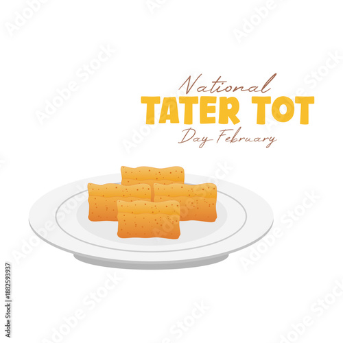 vector graphic of National Tater Tot Day ideal for National Tater Tot Day celebration
