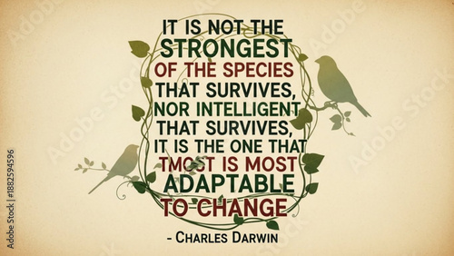 Charles darwin quote on adaptability and survival of species