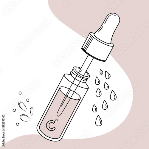 Skincare Dropper Bottle with Dynamic Liquid Splash