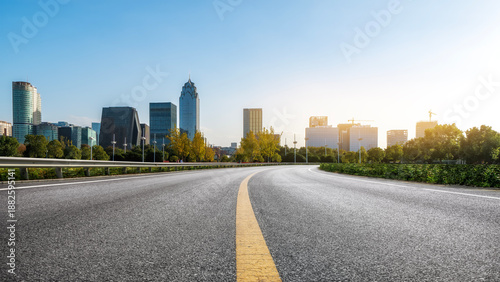 Wallpaper Mural Urban Road Leading to Modern City Skyline Torontodigital.ca