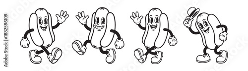 Hot Dog Sausage Cartoon Mascot Characters