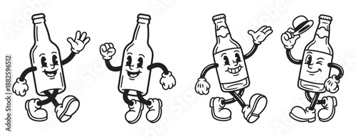 Beer Glass Bottle Mascot Characters for Beverage Branding