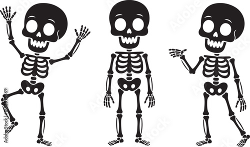 Human skeleton, suggestive, dancing, black
