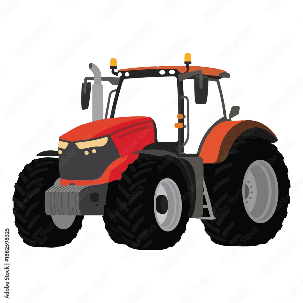 Obraz premium red tractor isolated on white