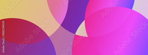 Abstract background of large overlapping circular segments in purple and pink tones