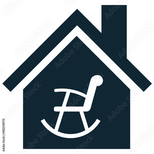 Retirement house icon vector for senior living. Ideal for elderly care homes, nursing facilities, old age support, peaceful residence, and assisted living.