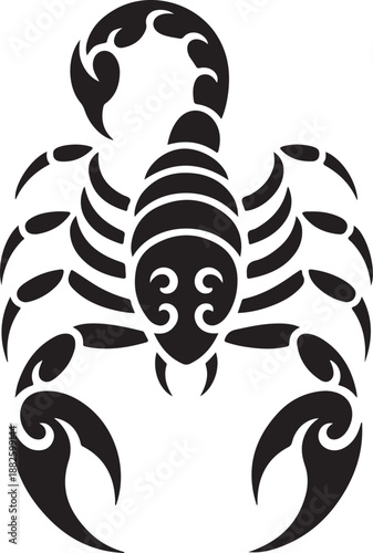 Vector illustration of a scorpion in tribal style