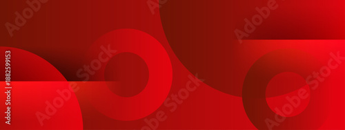 Dramatic composition of crimson circles and geometric rings creating a powerful and energetic visual effect