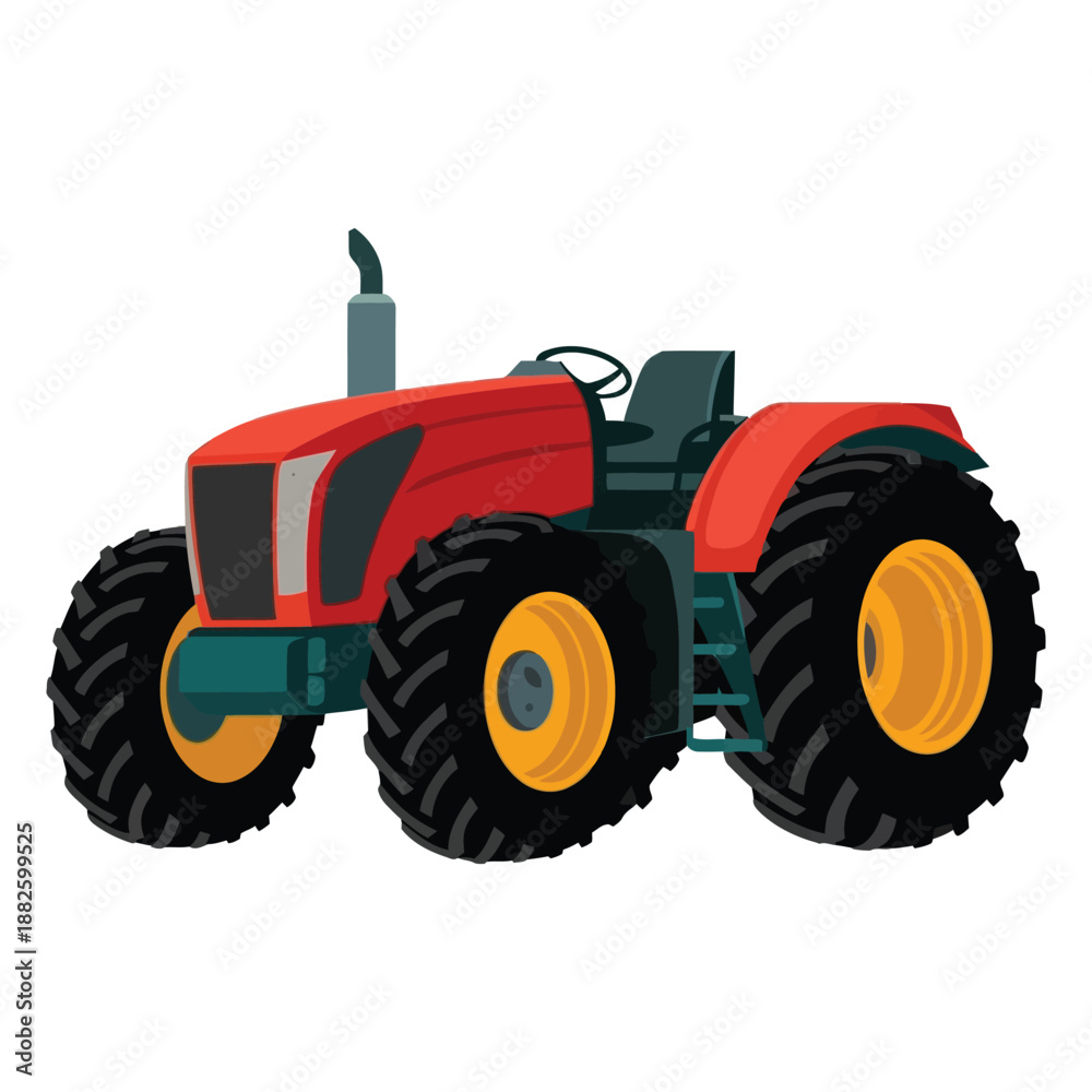 Obraz premium red tractor isolated on white