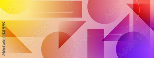 Energetic composition of orange and purple geometric elements designed for impactful social media headers and creative advertising