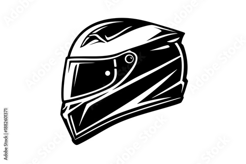 Side profile racing helmet with aerodynamic visor and vents
