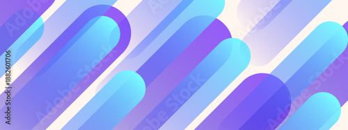 Clean and airy composition with soft pastel blue and violet pill shapes floating diagonally for modern design