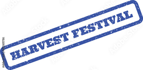 Distressed rubber stamp impression displaying the phrase Harvest Festival suitable for autumn event promotions