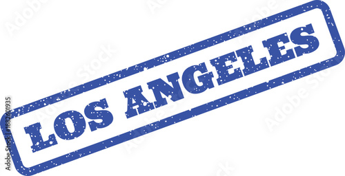 Distressed rubber stamp mark with bold LOS ANGELES text for city specific branding