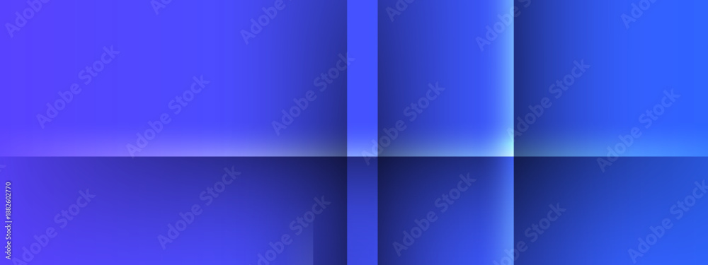 Obraz premium Modern Blue Intersecting Rectangular Planes with Soft Glowing Edges