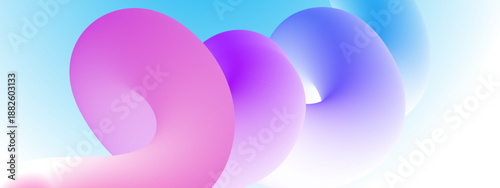 Soft Pastel Pink and Blue 3D Fluid Spiral Flow on White Background