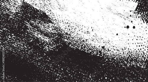 Gritty black and white abstract background with a rough textured surface and scattered dark dots creating a distressed artistic feel
