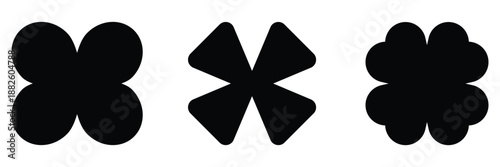 Four-leaf clover sign. Luck line icon. Good luck, fortune symbol. Isolated on a white background. Flat design. eps 10