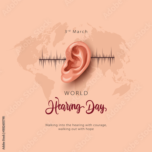 World Hearing Day, observed on 3rd March, highlights the importance of hearing health. abstract vector illustration design