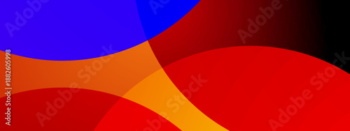 Fiery Red and Deep Blue Curved Layers Vibrant Abstract Background