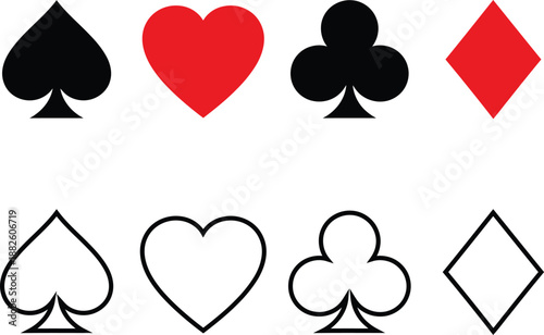 Set of Playing Card Suit Symbols. 