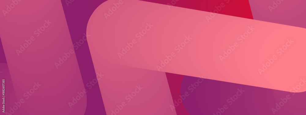 Fototapeta premium Abstract Rounded Tubular Shapes Background in Warm Rose and Magenta