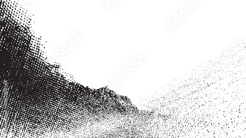 Abstract monochrome textured background with a gradient of dots and rough edges creating a dynamic and artistic visual effect
