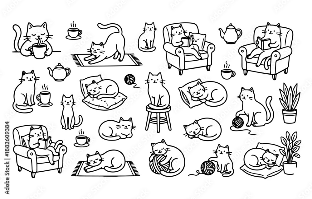 Obraz premium Cat 3 copy eps Relaxing Felines