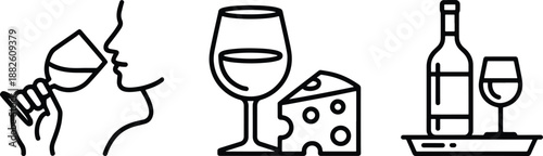 Wine and Cheese Tasting Illustration