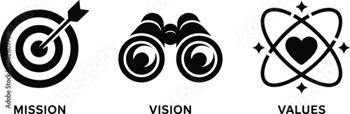 Mission Vision Values Symbols Illustration