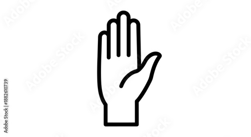 Open Palm Symbol Representing Stop Gesture Or Greeting Isolated On White Background For Communication Concepts
