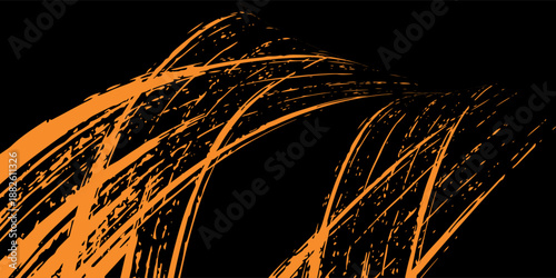 orange black brush Car sticker wrap pattern banner abstract sporty lines black orange color combination grunge brush pattern motorsport design.