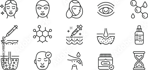 Set of Cosmetic and Beauty Treatment Icons