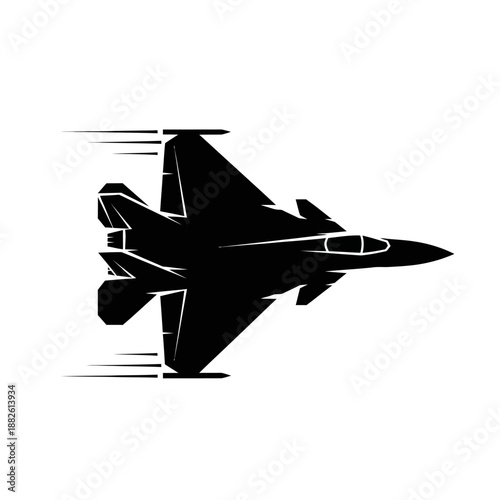 Silhouette of a Fighter Jet in Motion