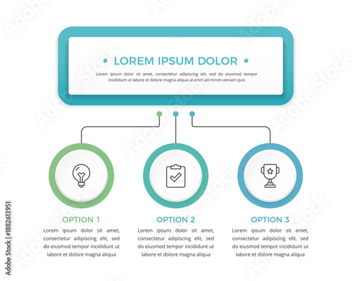 Flowchart infographic with central title box and three options