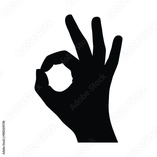 Silhouette of a hand giving an okay sign