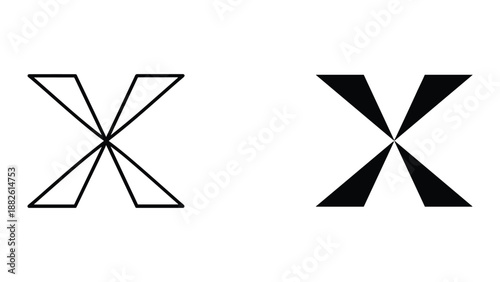 Simple black geometric shapes on white background